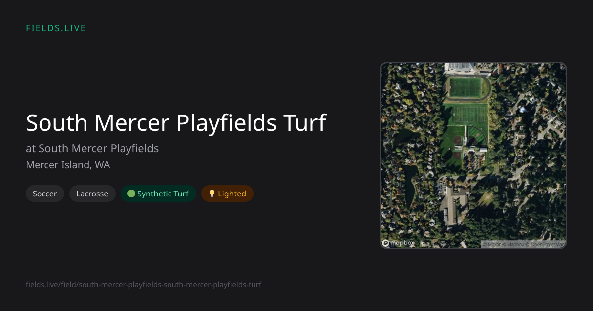 South Mercer Playfields Turf | Fields.live